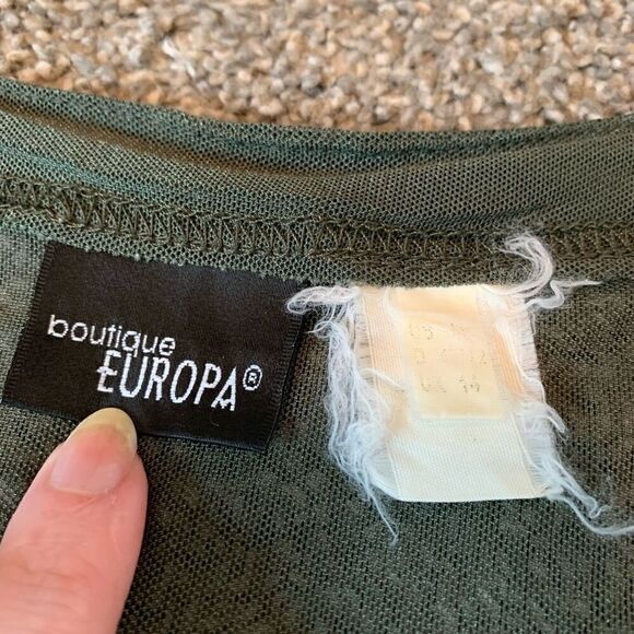 Vintage Boutique Europa Sheer Green Embroidered Cardigan Top Blouse Small - Picture 5 of 7